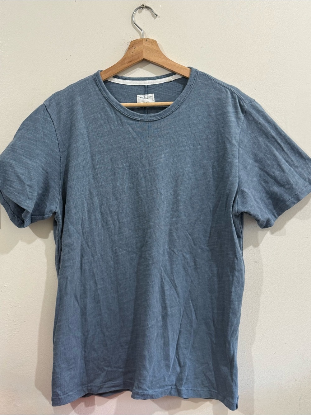 rag & bone Men's Faded Blue Crewneck Tee